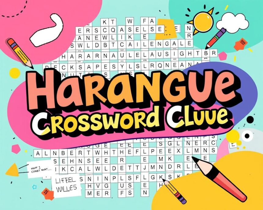 Harangue Crossword Clue