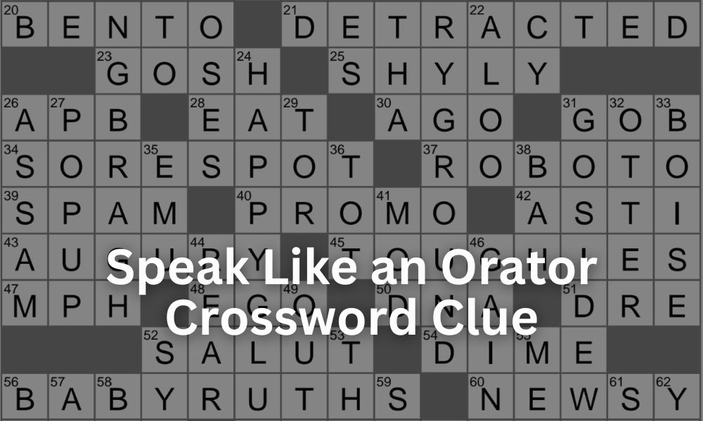 Speak Like an Orater Crossword Clue