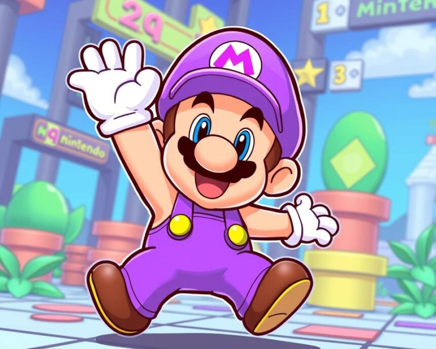 Nintendo Character in Purple Overalls NYT