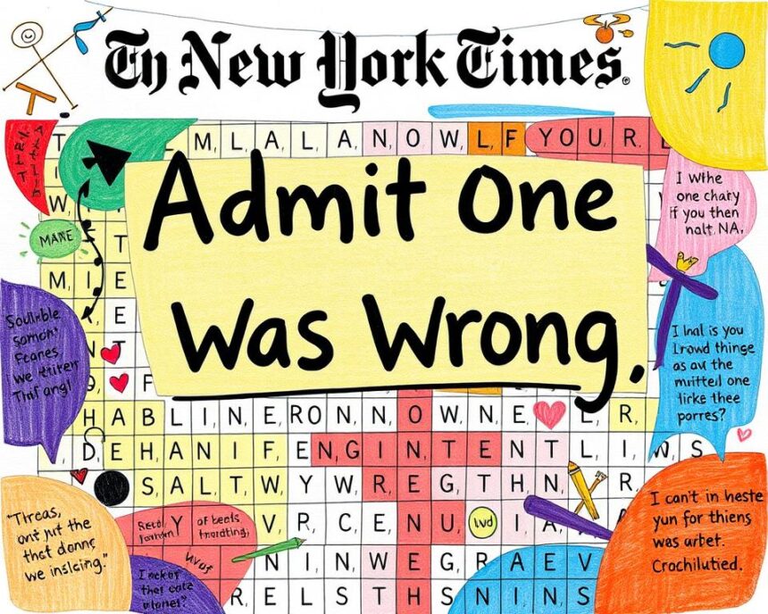 Admit One Was Wrong NYT Crossword