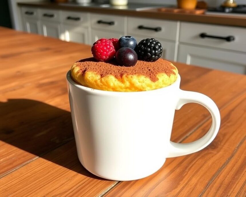 4 Ingredient Keto Mug Cake with Flax-Egg